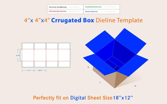 Corrugated Cardboard 4 x 4 x 4 Inches 3 Ply Box For Packing, Moving, Shipping,