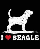 I love Beagle silhouette illustration Beagle silhouette icon cute dog silhouette white background vector