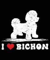 I love Blchon silhouette illustration Blchon silhouette icon cute dog silhouette white background vector