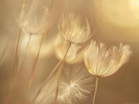 Arte Nouveau diente de león en beige marrón tonos foto