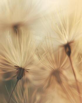 Arte Nouveau diente de león en beige marrón tonos foto