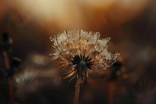 Arte Nouveau diente de león en beige marrón tonos foto