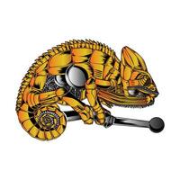 image of a golden chameleon robot, suitable for designing t-shirts, logos, posters and others vector