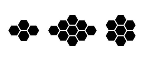 Honeycomb bee icon set in generic style. Hexagonal beehive concept vector
