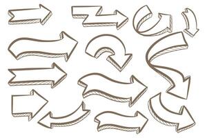 Modern different arrow set design vector