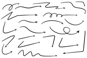 Modern hand draw different arrow set design vector