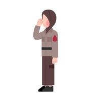 Character Of Indonesian Woman Police vector