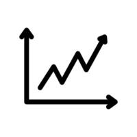 Chart icon . A thin line sign. Isolated contour symbol illustration. vector