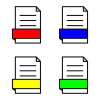 Document icon set. Flat design style eps 10. vector
