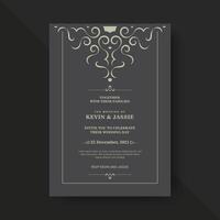 Elegant classic wedding invitation card vector