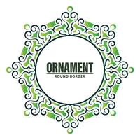 Elegant Green round border frame design vector