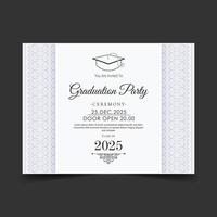 graduation invitation with ornament template vector