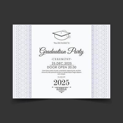 graduation invitation with ornament template