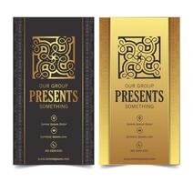 Luxury vertical business card with ornament pattern vector