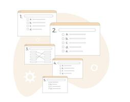 Online quality test. Client opinion answers. illustration. vector