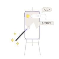 Prompt engineering in visual art. illustration. vector