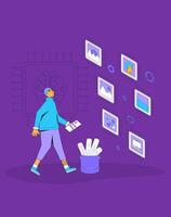 Prompt engineering image generator. Artificial general intelligence. illustration. vector