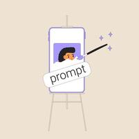 Prompt engineering in visual art. illustration. vector