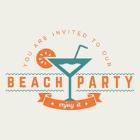 Summer Holidays Design Elements. Hipster Vintage Logotypes and Badges on Yellow Background. Beach Vacation, Party, Journey vector