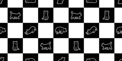 cat seamless pattern kitten calico checked breed neko dog pet cartoon character repeat wallpaper tile background scarf isolated illustration doodle design vector