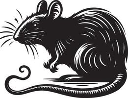 A silhouette of a rat animal in style on a white background vector