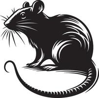 A silhouette of a rat animal in style on a white background vector