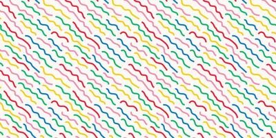 Fun colorful line doodle seamless pattern vector