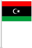 Flag of Libya with silver pole flat icon isolated on white background. vector