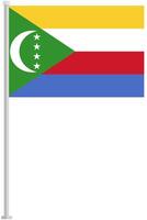 Comoros national flag pole icon isolated on white background. vector