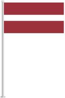 Flag of Latvia with silver pole flat icon isolated on white background. vector
