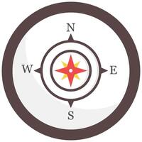 Flat illustration of compass isolated on white background. vector