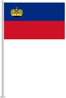 Flag of Liechtenstein with silver pole flat icon isolated on white background. vector
