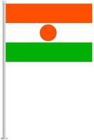 Niger national flag pole icon isolated on white background. vector