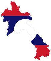 Map icon of Laos with National flag isolated on white background. vector