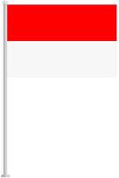 Flag of Indonesia with silver pole flat icon isolated on white background. vector