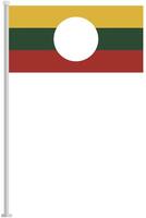 Shan national flag pole icon isolated on white background. vector