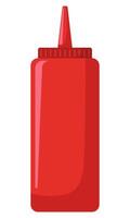 Tomato ketchup flat design illustration isolated on white background. vector