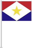 Saba national flag pole icon isolated on white background. vector
