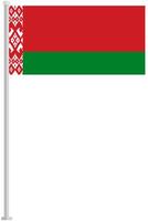 Flag of Belarus with silver pole flat icon isolated on white background. vector
