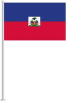 Flag of Haiti with silver pole flat icon isolated on white background. vector