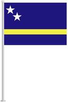 Flag of Curacao with silver pole flat icon isolated on white background. vector