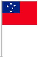 Samoa national flag pole icon isolated on white background. vector