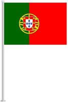 Flag of Portugal with silver pole flat icon isolated on white background. vector