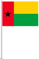Flag of Guinea Bissau with silver pole flat icon isolated on white background. vector