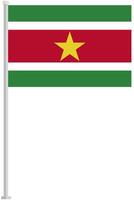 Suriname national flag pole icon isolated on white background. vector