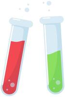 Flat illustration of a test tube with liquid isolated on white background. vector