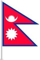 Nepal national flag pole icon isolated on white background. vector