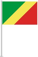 Flag of Republic of the Congo with silver pole flat icon isolated on white background. vector