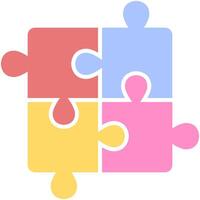 Piece of the puzzle flat icon isolated on white background. vector