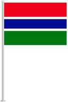 Flag of Gambia with silver pole flat icon isolated on white background. vector